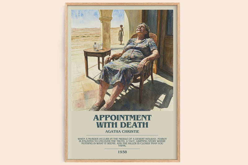 Appointment with Death bookish book poster by Agatha Christie – framed literary art print