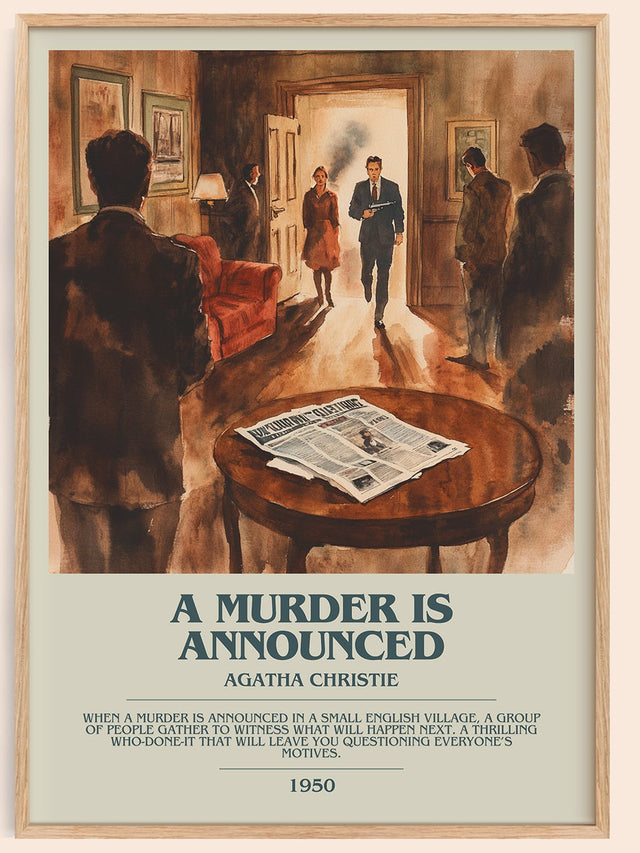 A Murder is Announced Bookish Wall Art by Agatha Christie