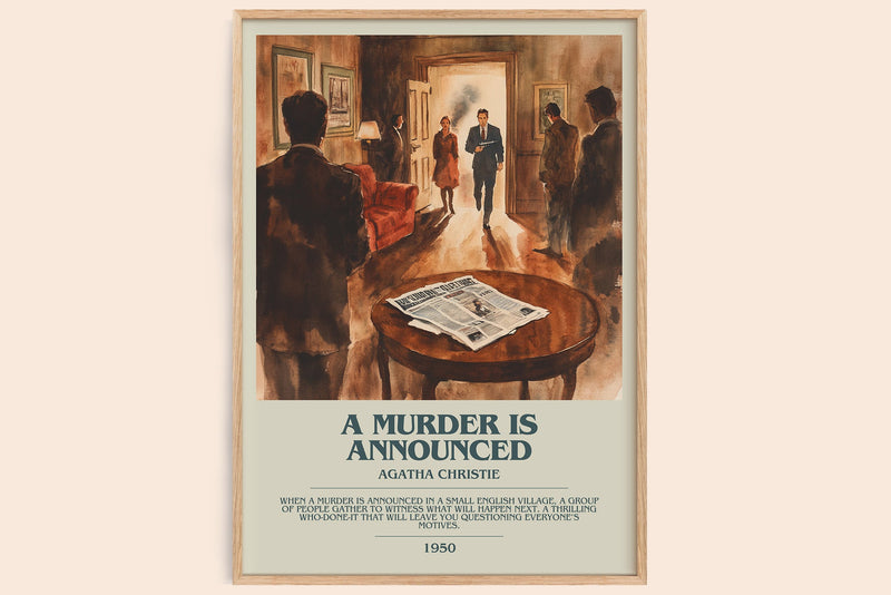 A Murder is Announced Bookish Wall Art by Agatha Christie (Modern style)