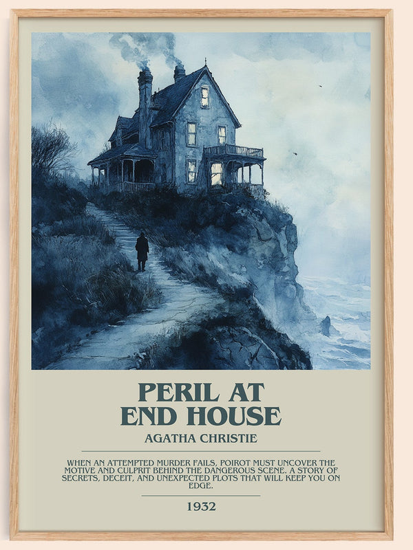 Peril at End House bookish book poster by Agatha Christie – framed literary art print