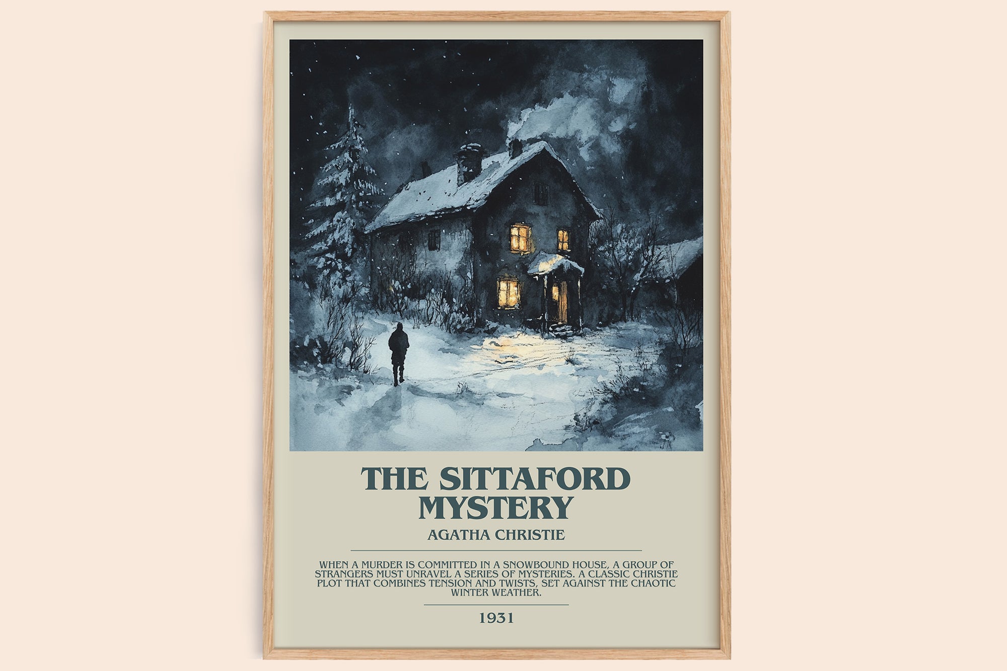 The Sittaford Mystery bookish book poster by Agatha Christie – framed literary art print