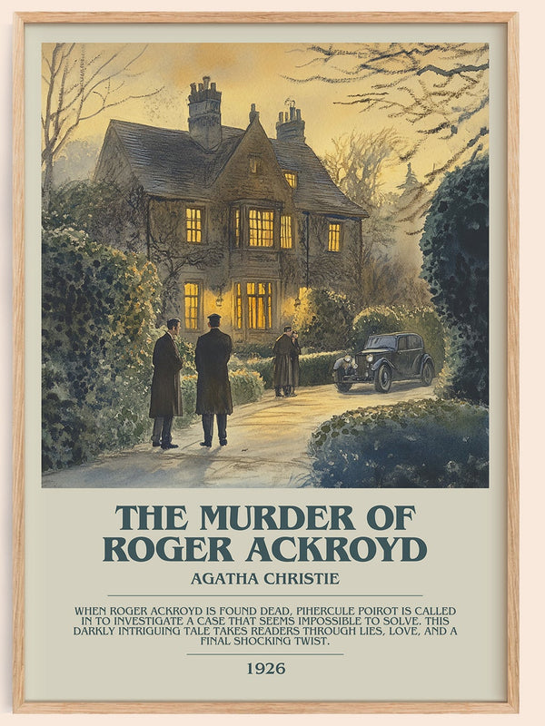 The Murder of Roger Ackroyd bookish book poster by Agatha Christie – framed literary art print