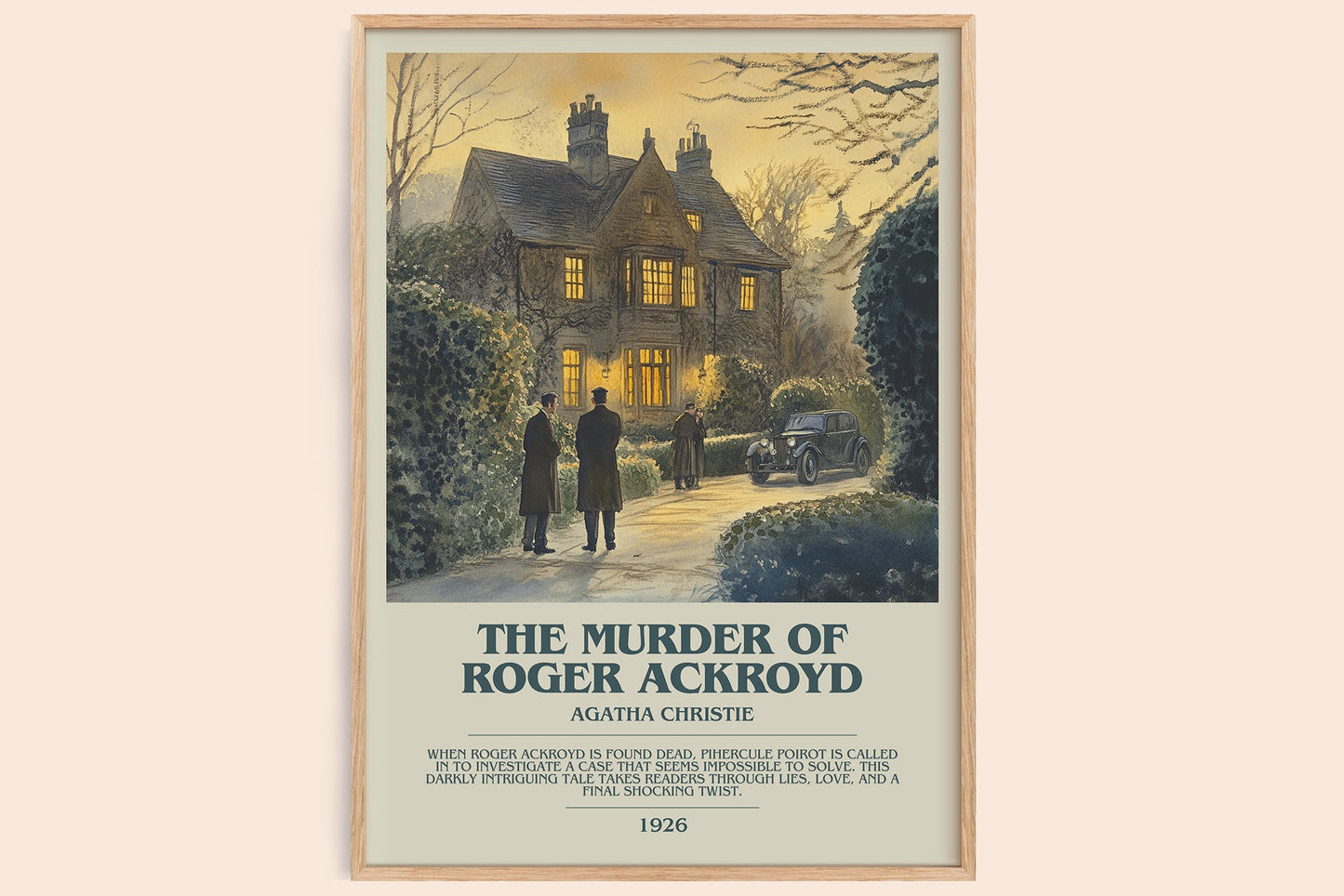 The Murder of Roger Ackroyd bookish book poster by Agatha Christie – framed literary art print