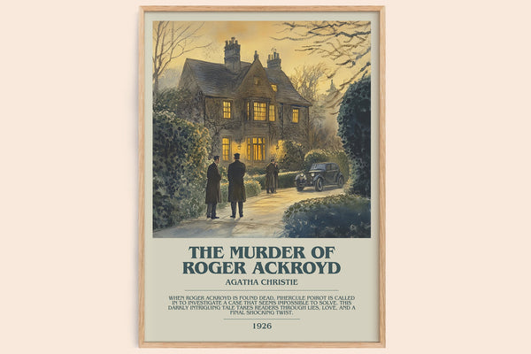 The Murder of Roger Ackroyd bookish book poster by Agatha Christie – framed literary art print