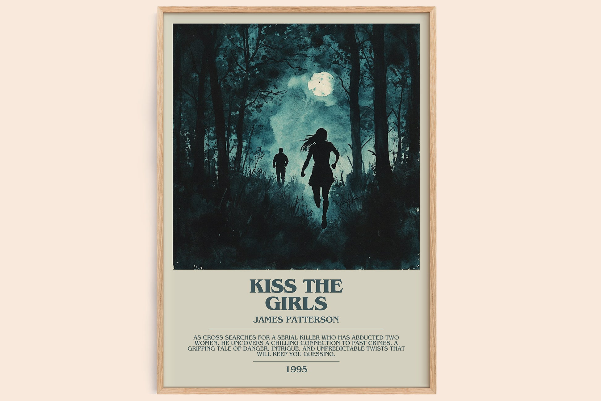 Kiss the Girls bookish book poster by James Patterson – framed literary art print
