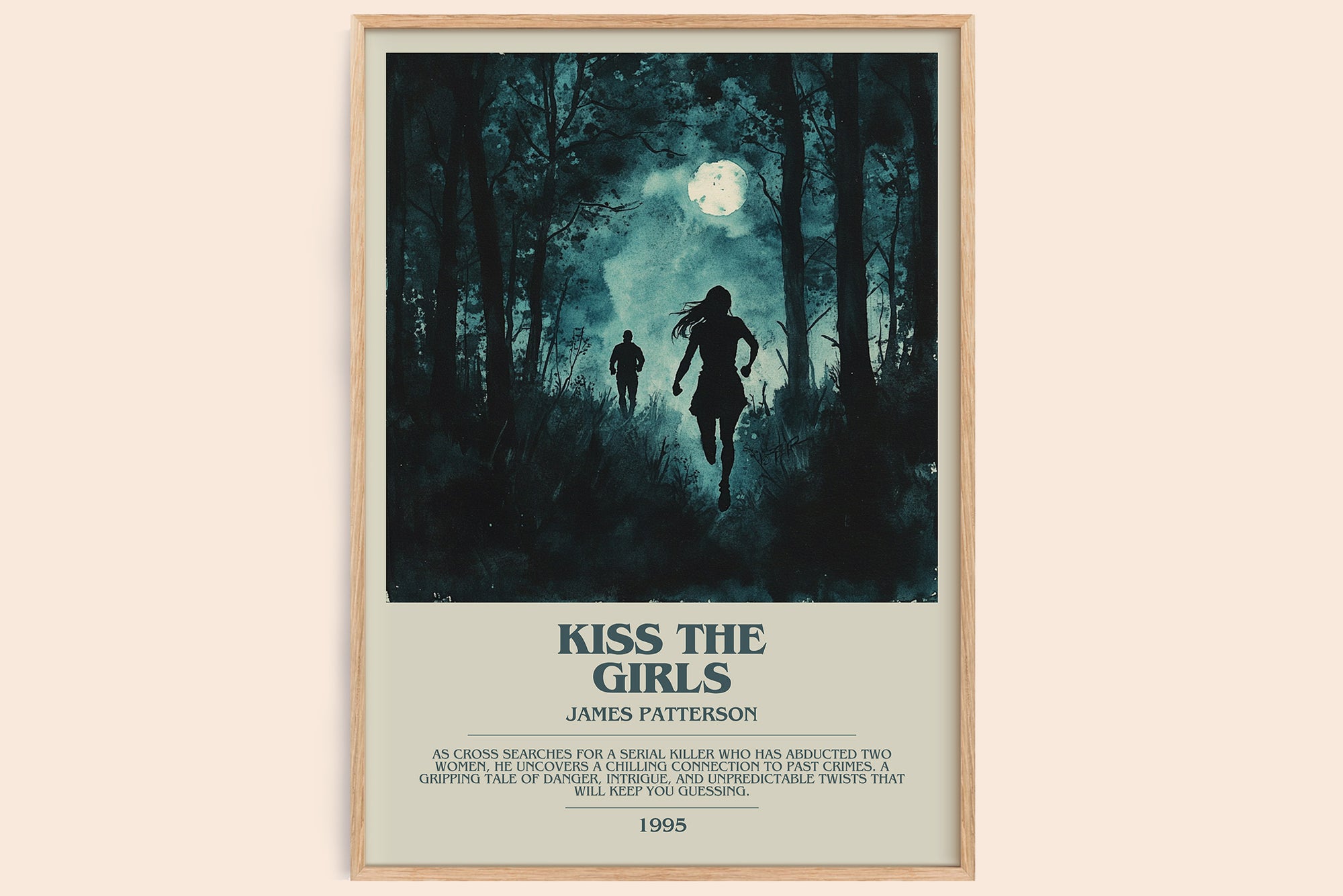 Kiss the Girls bookish book poster by James Patterson – framed literary art print