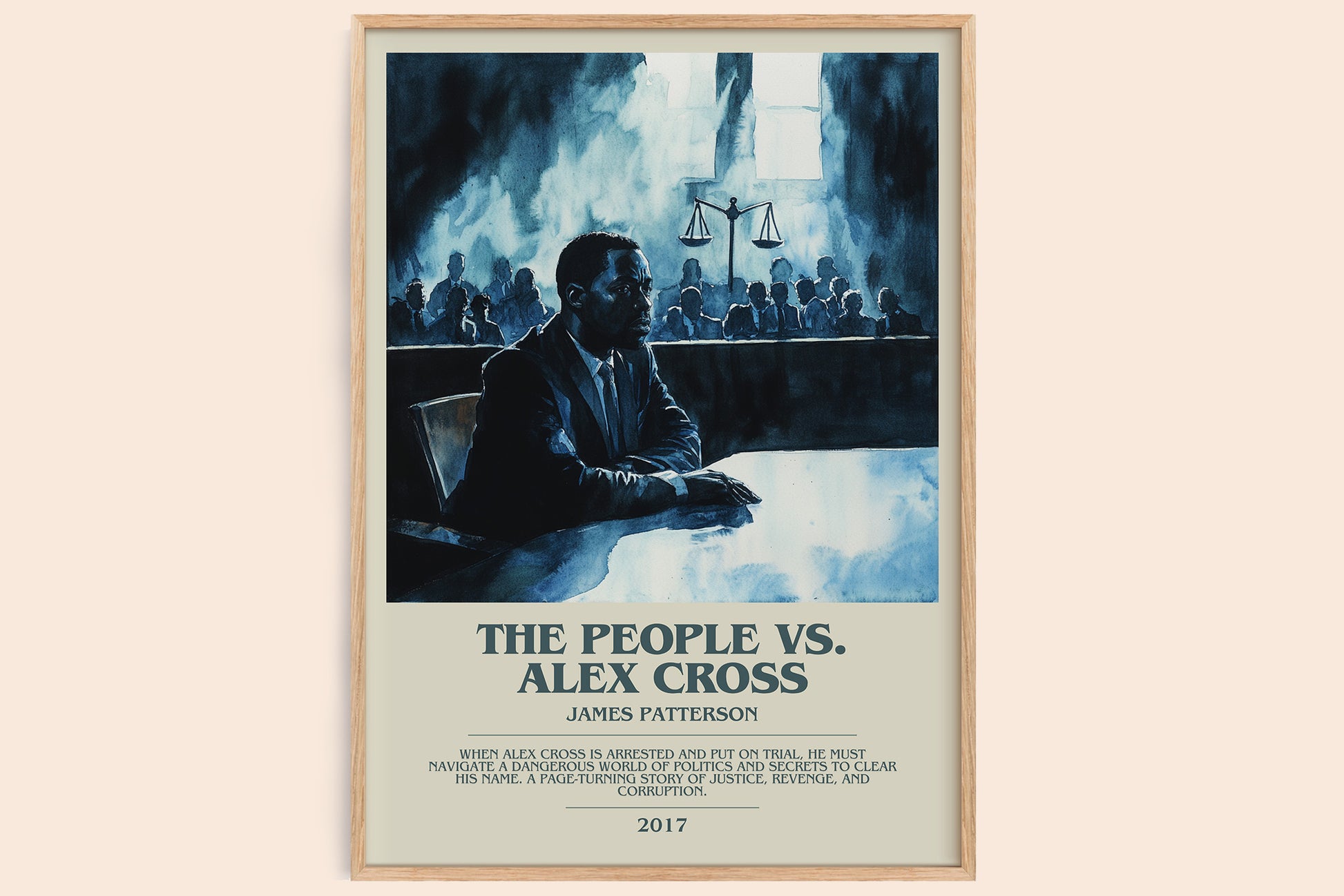 The People Vs. Alex Cross bookish book poster by James Patterson – framed literary art print