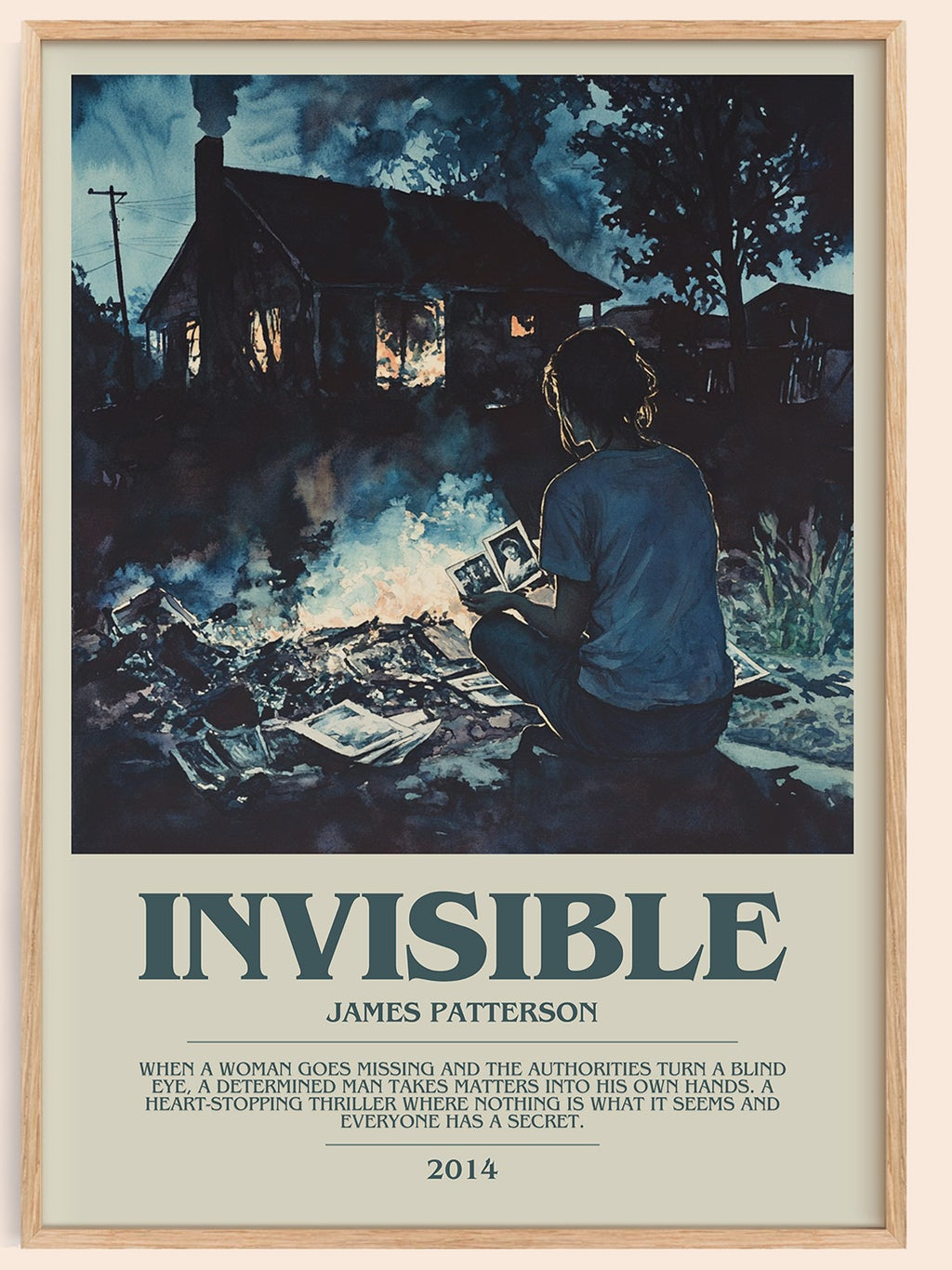 Invisible bookish book poster by James Patterson – framed literary art print