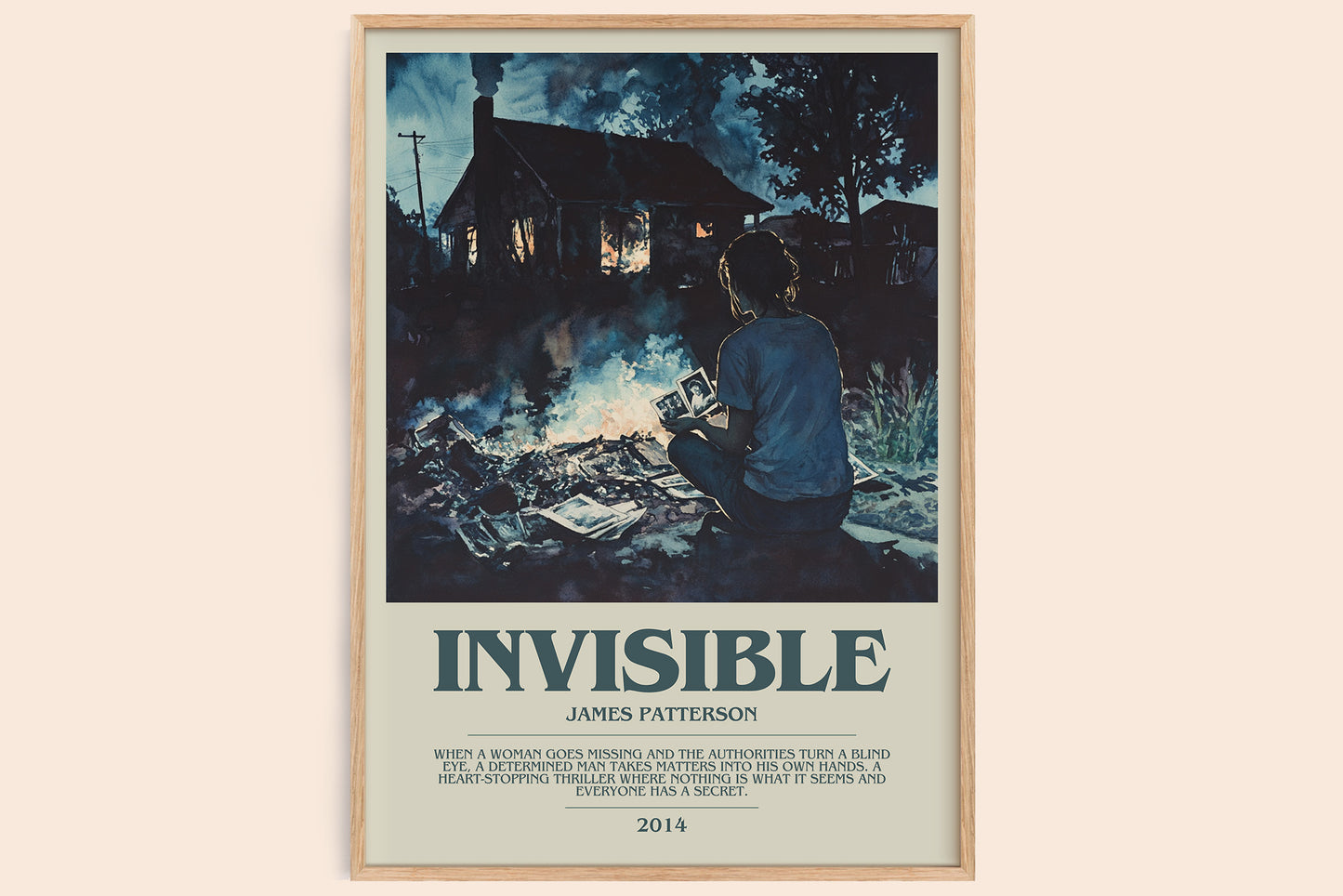 Invisible bookish book poster by James Patterson – framed literary art print