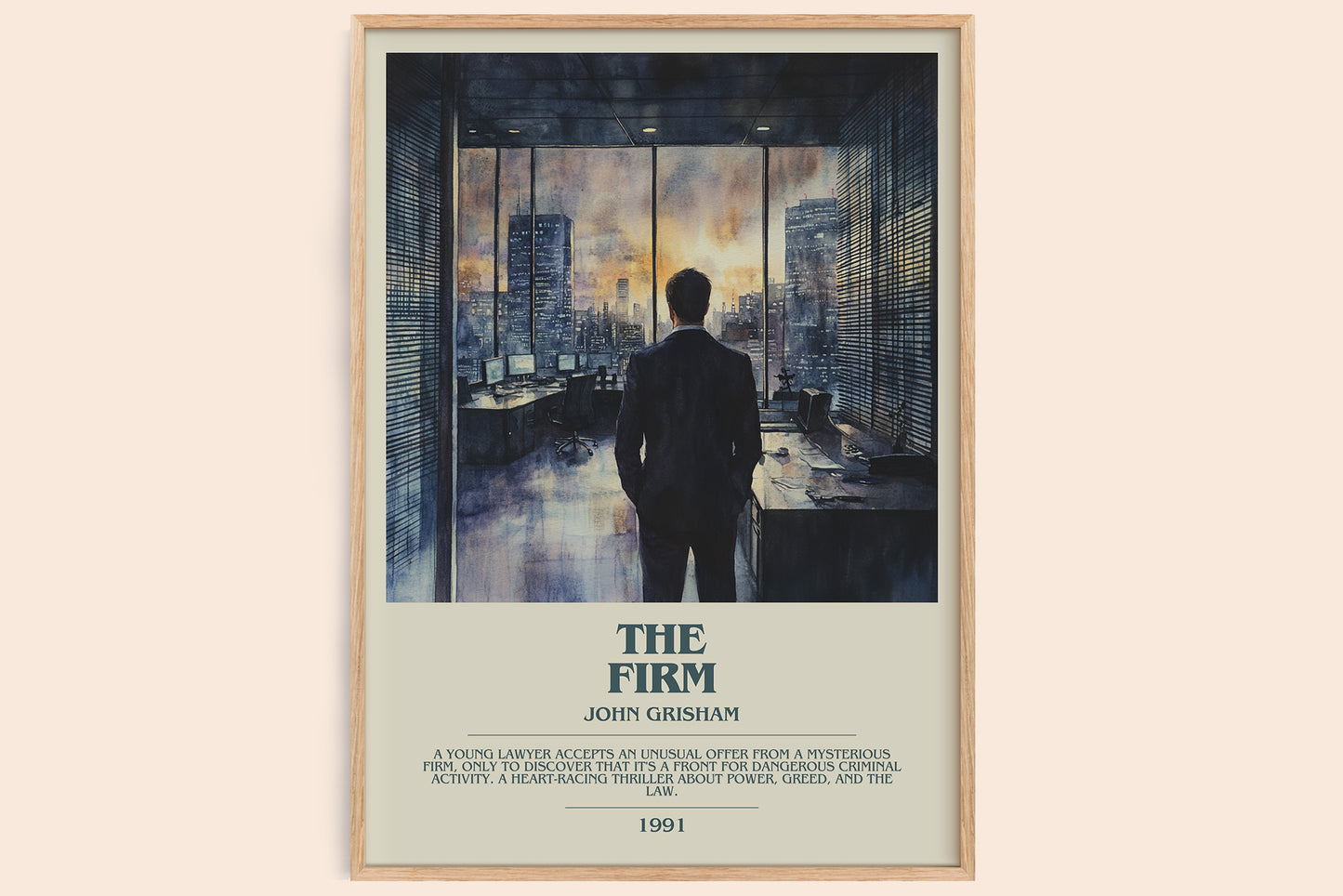 The Firm bookish book poster by John Grisham – framed literary art print