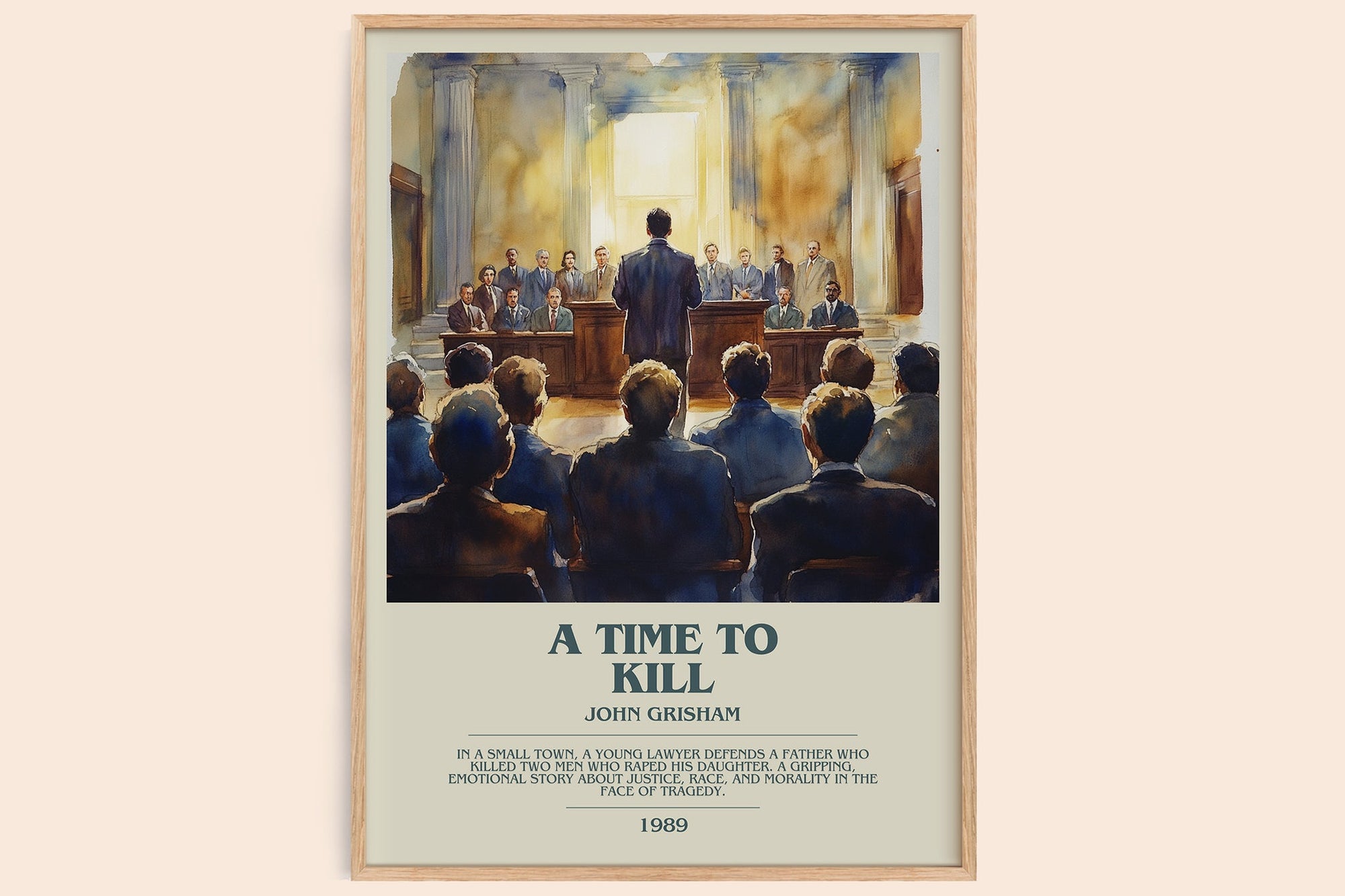 A Time to Kill bookish book poster by John Grisham – framed literary art print