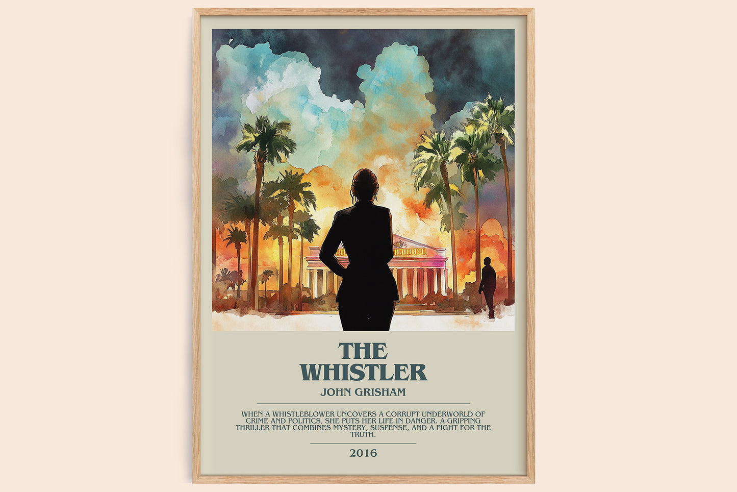 The Whistler bookish book poster by John Grisham – framed literary art print
