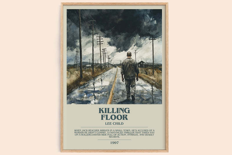 Killing Floor bookish book poster by Lee Child – framed literary art print