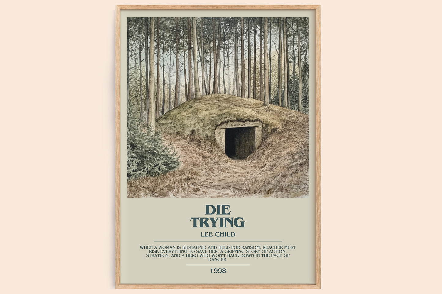Die Trying bookish book poster by Lee Child – framed literary art print