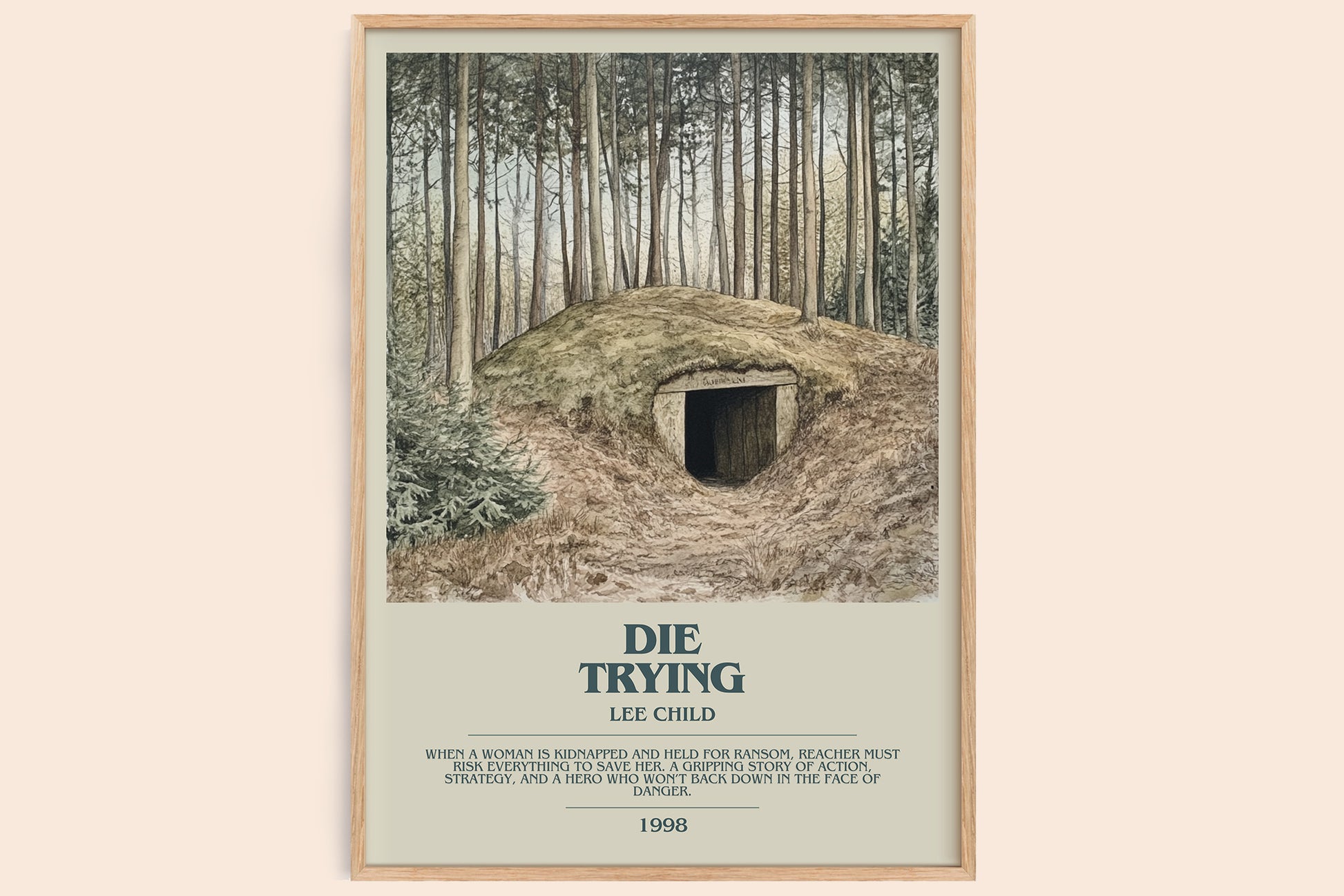 Die Trying bookish book poster by Lee Child – framed literary art print