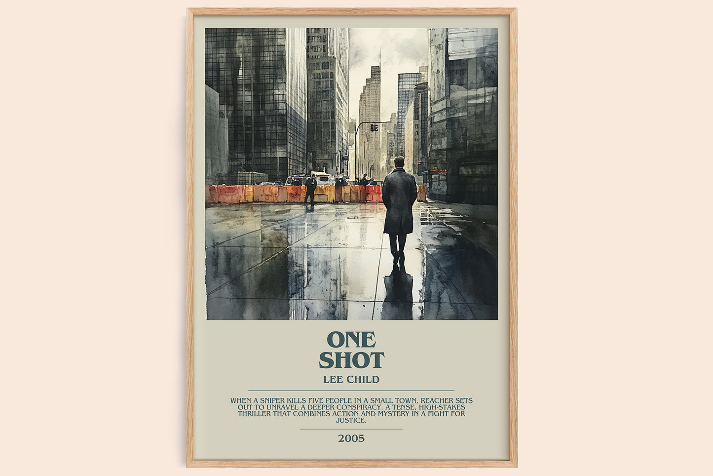 One Shot bookish book poster by Lee Child – framed literary art print