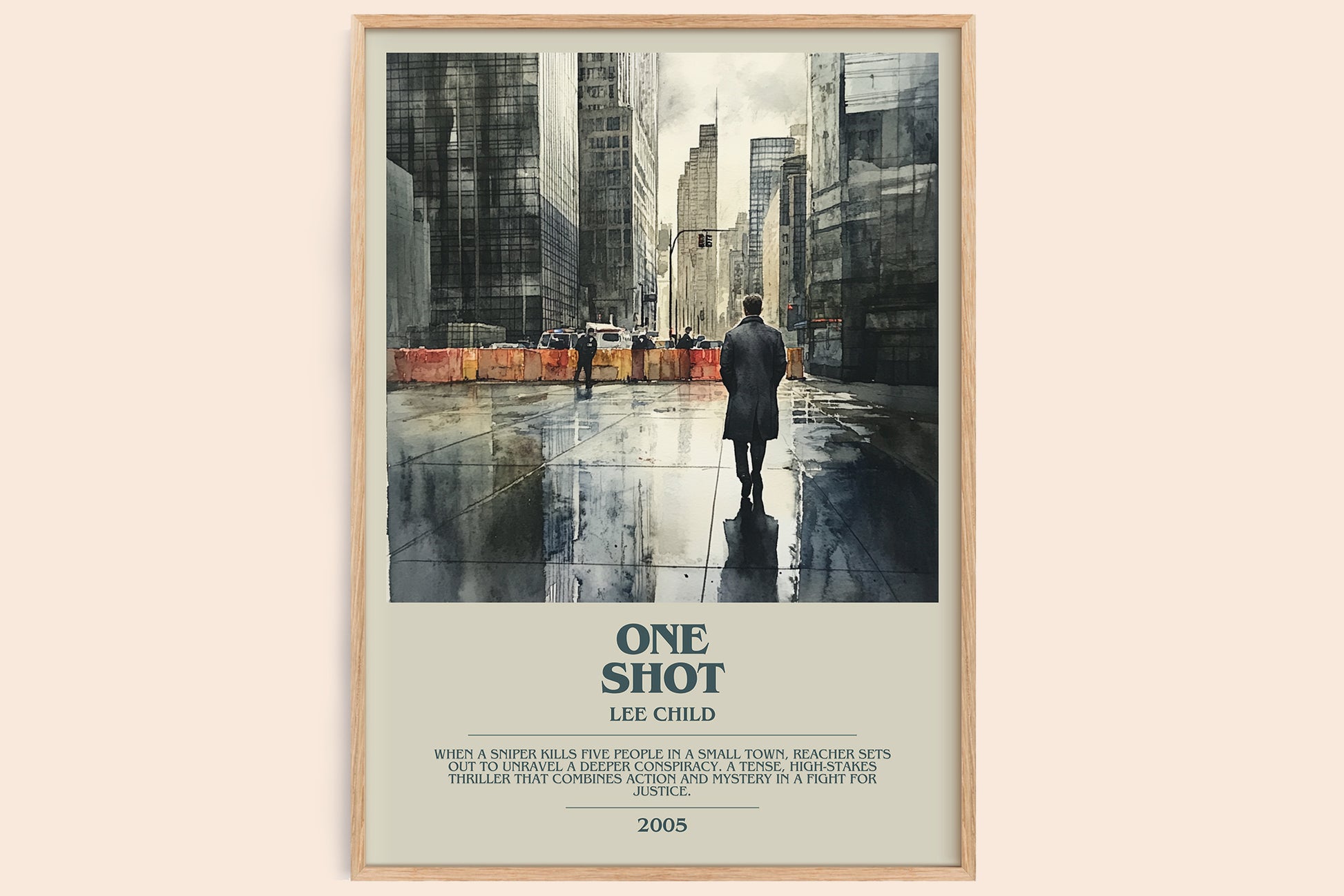 One Shot bookish book poster by Lee Child – framed literary art print