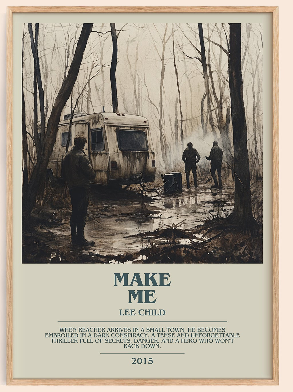 Make Me bookish book poster by Lee Child – framed literary art print