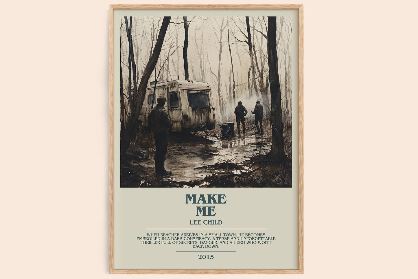 Make Me bookish book poster by Lee Child – framed literary art print