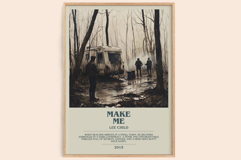 Make Me bookish book poster by Lee Child – framed literary art print