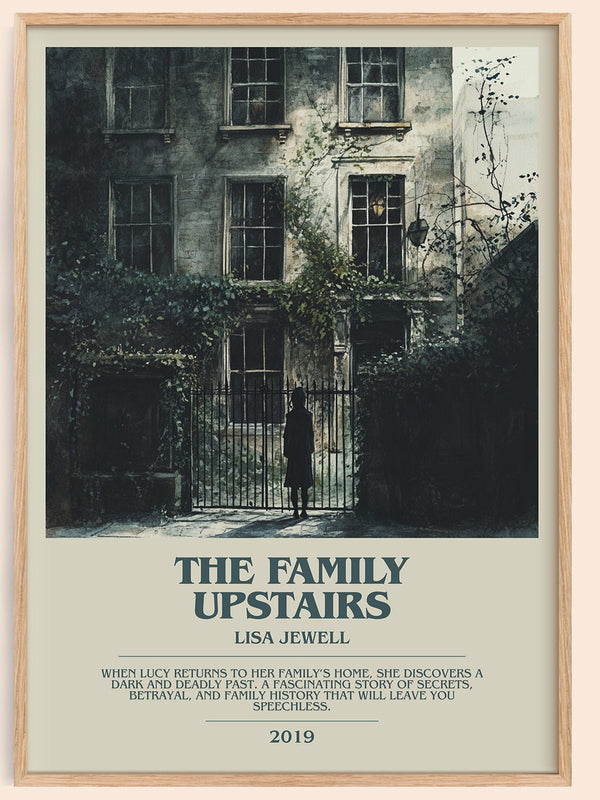 The Family Upstairs bookish book poster by Lisa Jewell – framed literary art print