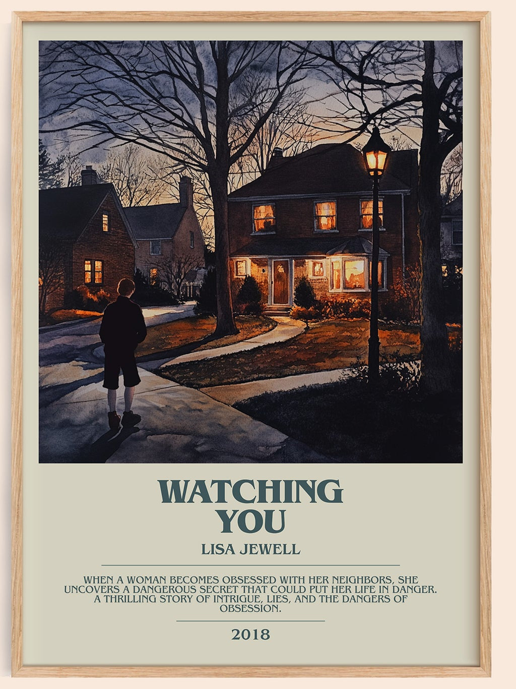Watching You bookish book poster by Lisa Jewell – framed literary art print