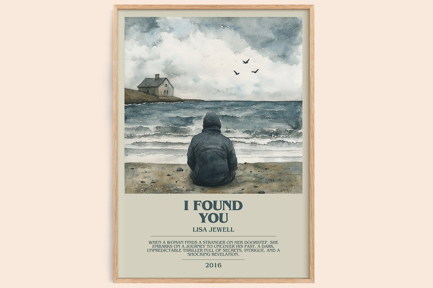 I Found You bookish book poster by Lisa Jewell – framed literary art print