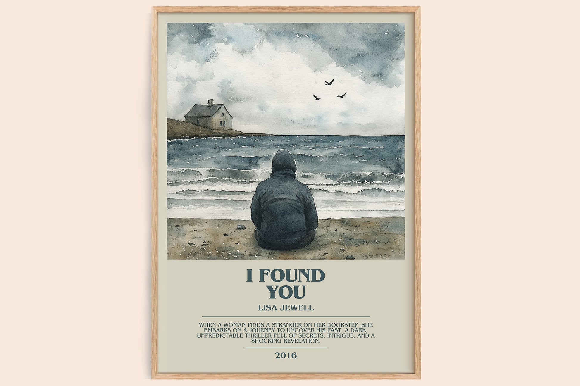 I Found You bookish book poster by Lisa Jewell – framed literary art print