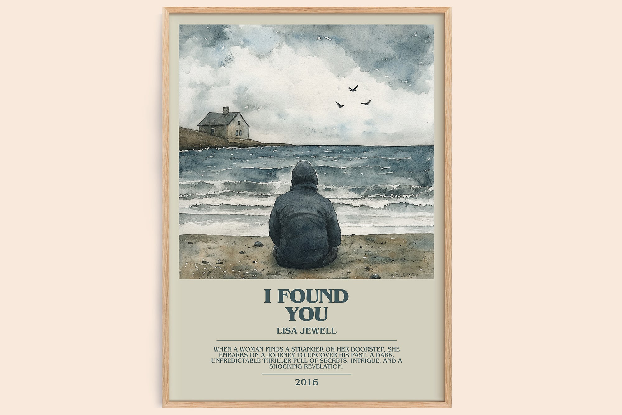 I Found You bookish book poster by Lisa Jewell – framed literary art print