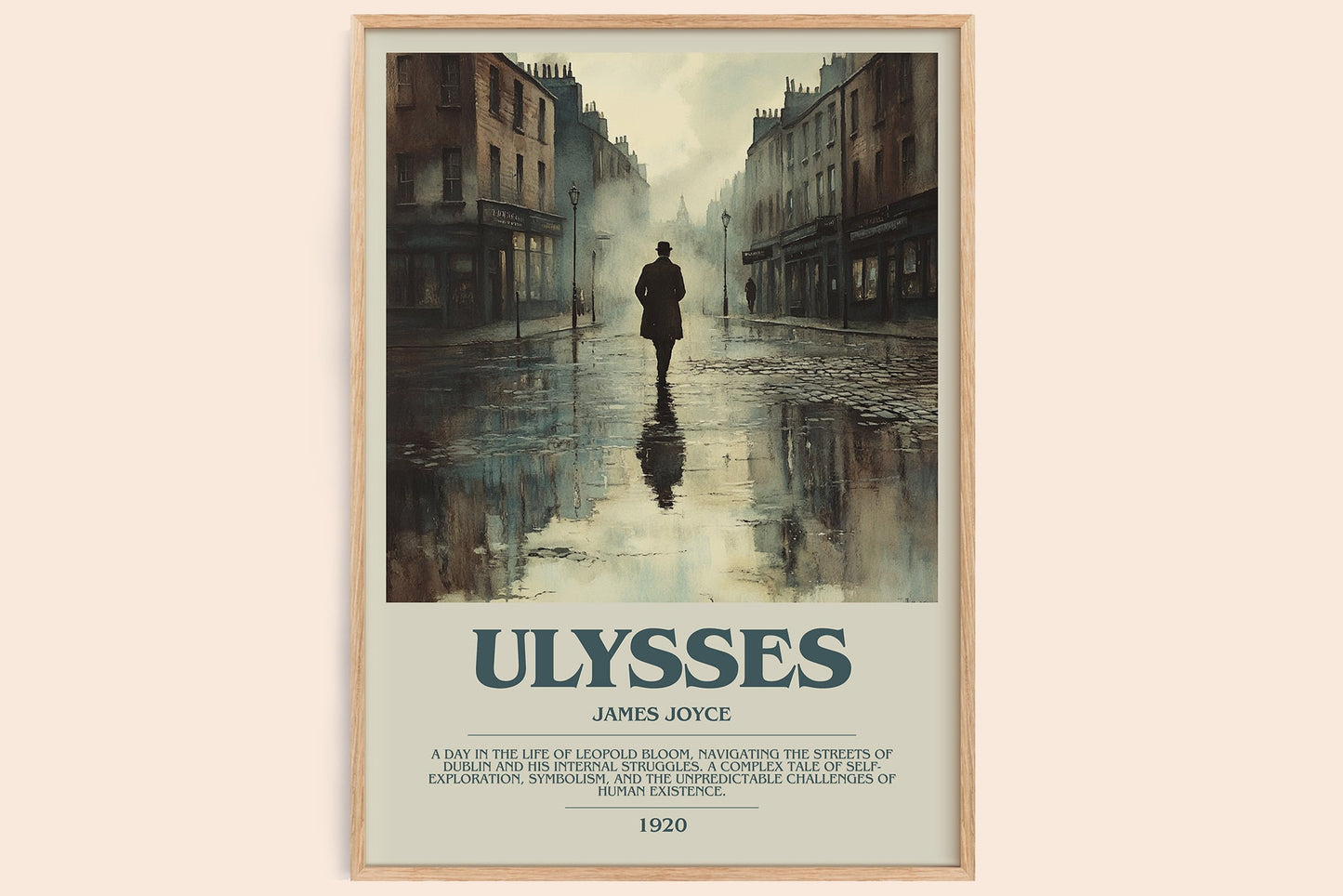 Ulysses bookish book poster by James Joyce – framed literary art print