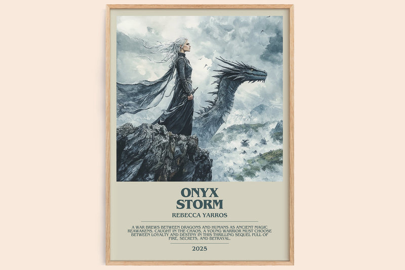 Onyx Storm bookish book poster by Rebecca Yarros – framed literary art print