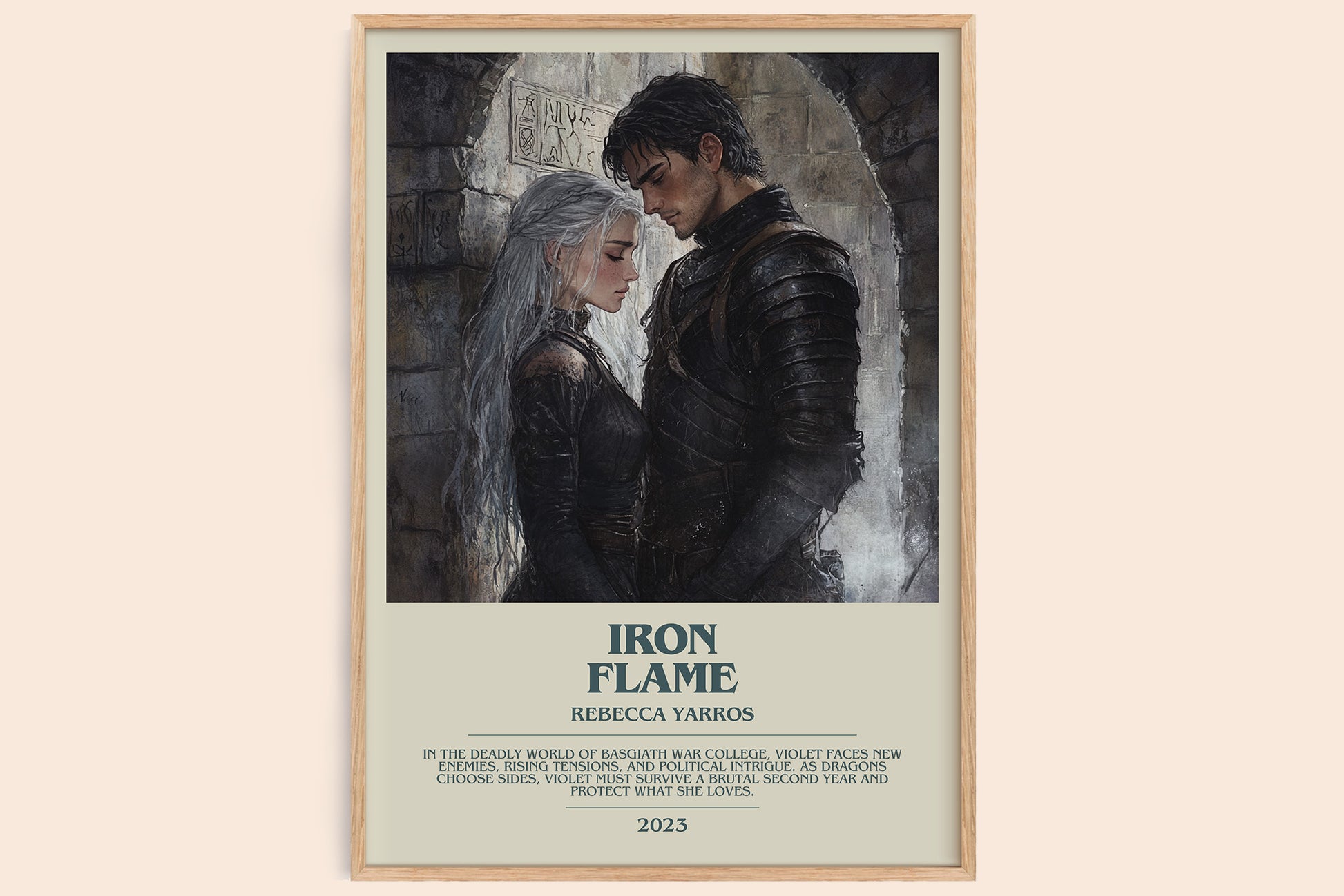 Iron Flame bookish book poster by Rebecca Yarros – framed literary art print