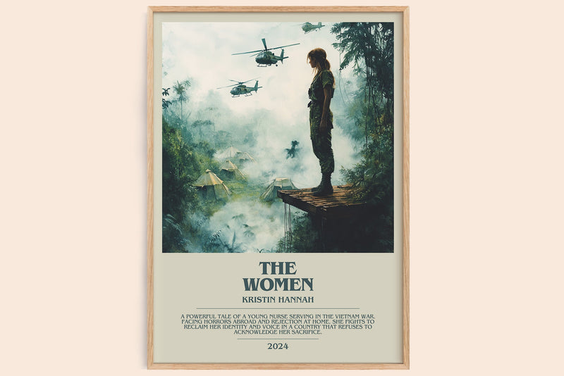 The Women bookish book poster by Kristin Hannah – framed literary art print