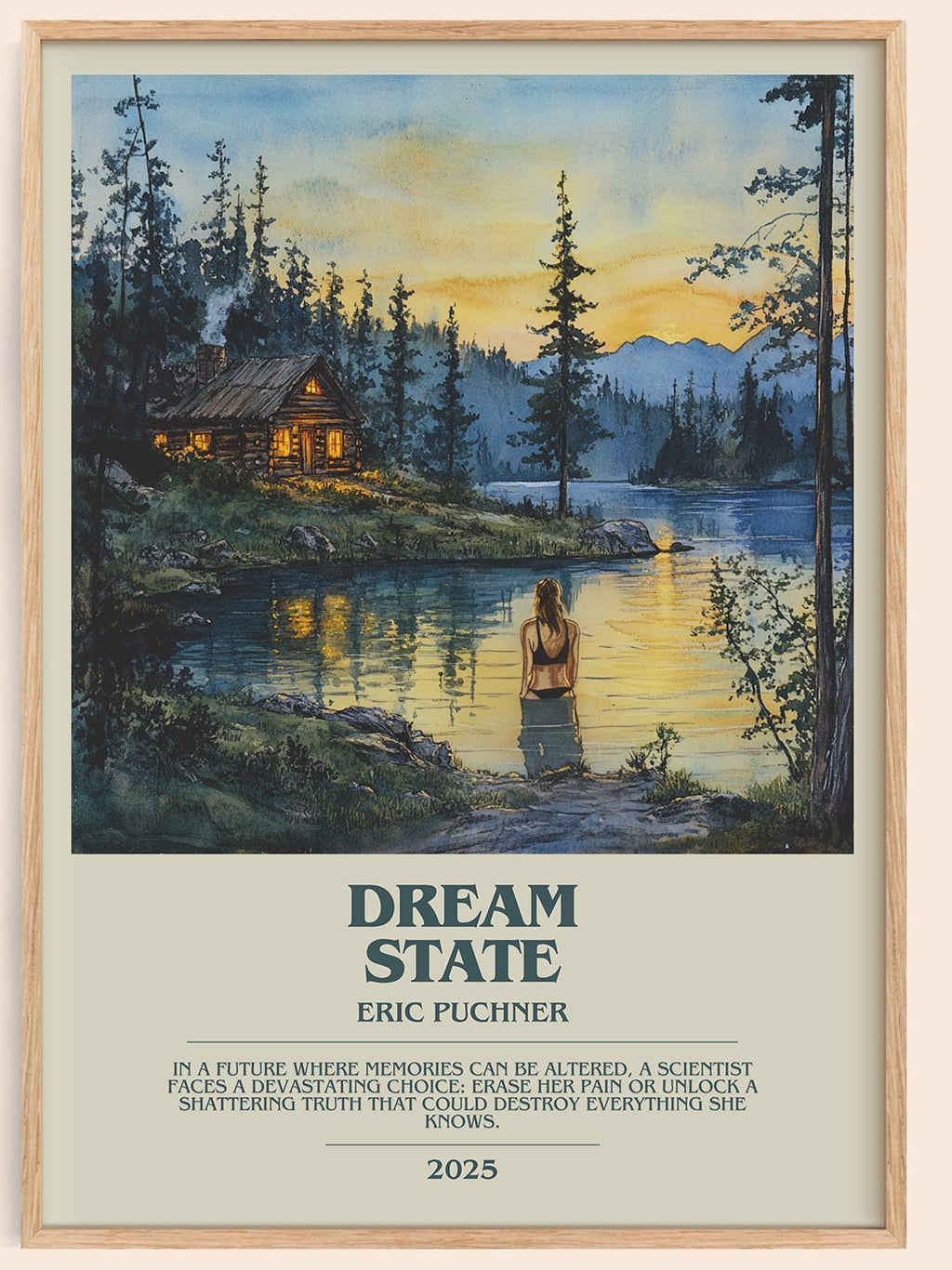 Dream State bookish book poster by Eric Puchner – framed literary art print
