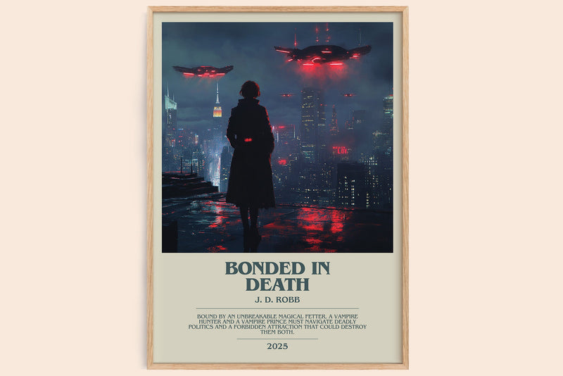 Bonded in Death bookish book poster by J. D. Robb – framed literary art print