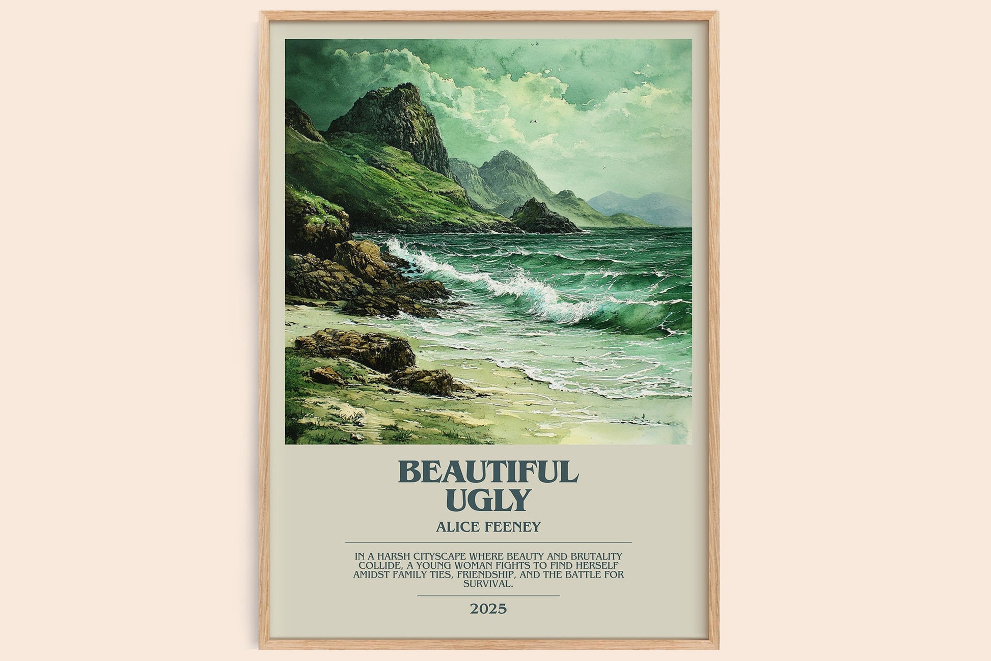 Beautiful Ugly bookish book poster by Alice Feeney – framed literary art print