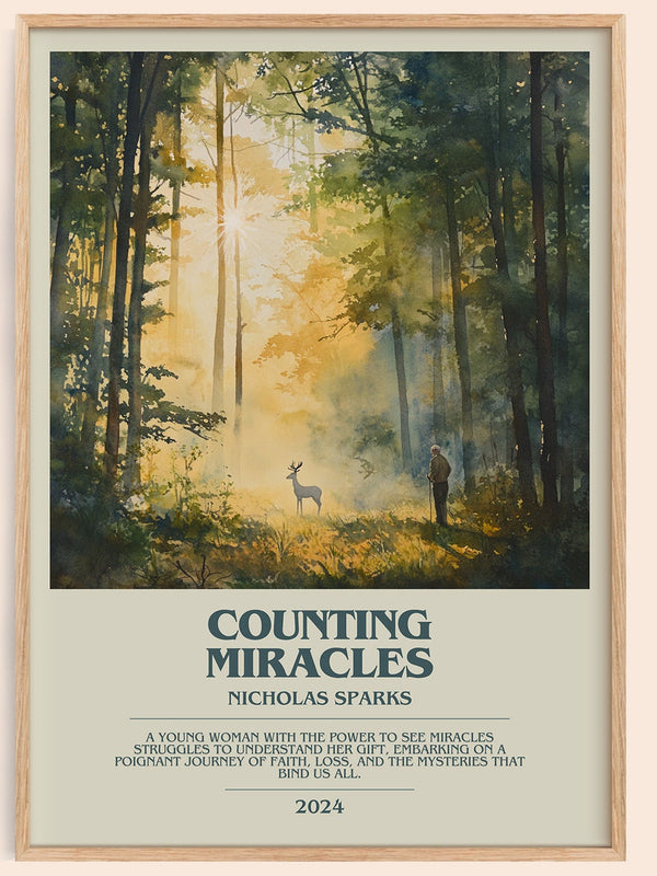 Counting Miracles bookish book poster by Nicholas Sparks – framed literary art print