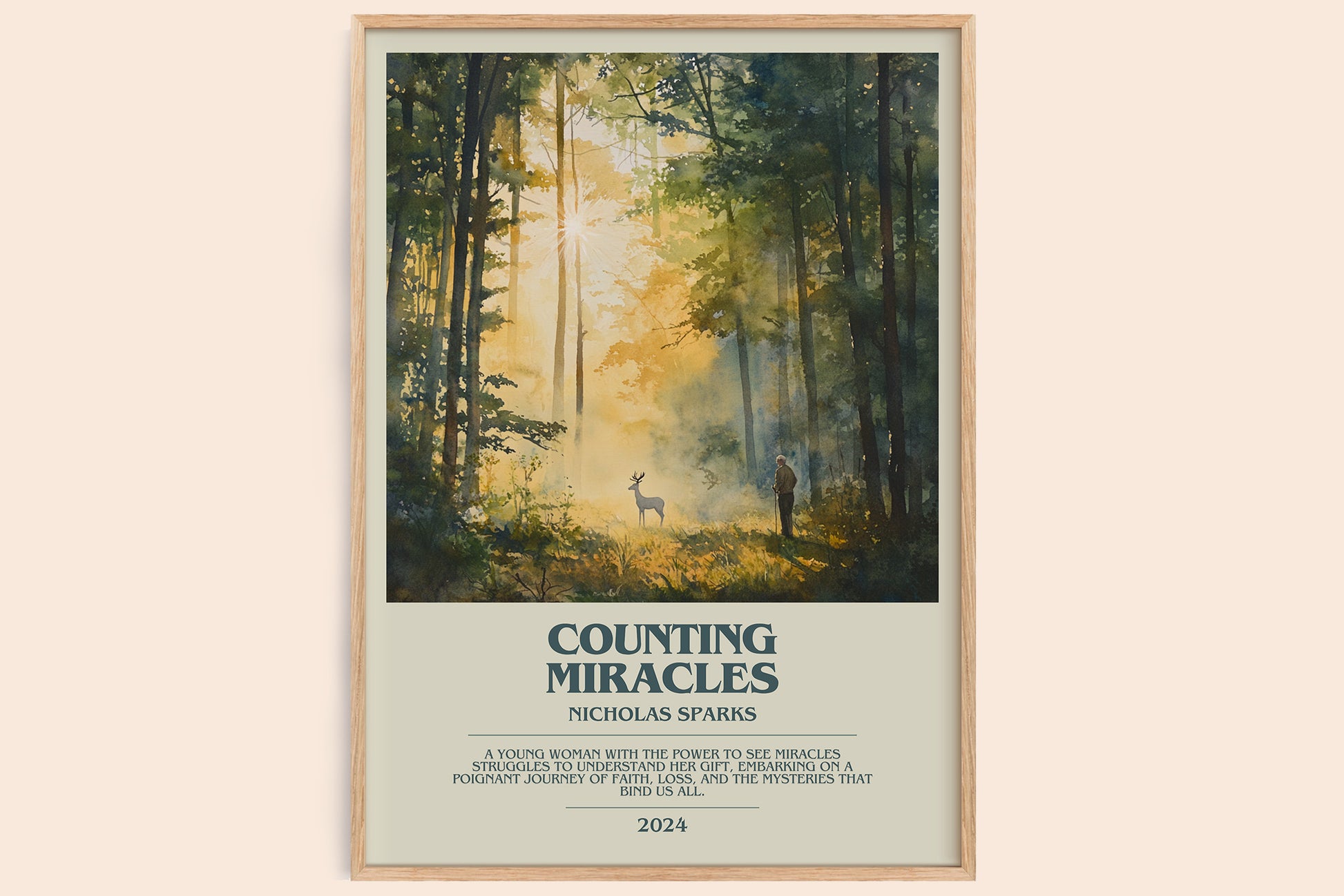 Counting Miracles bookish book poster by Nicholas Sparks – framed literary art print