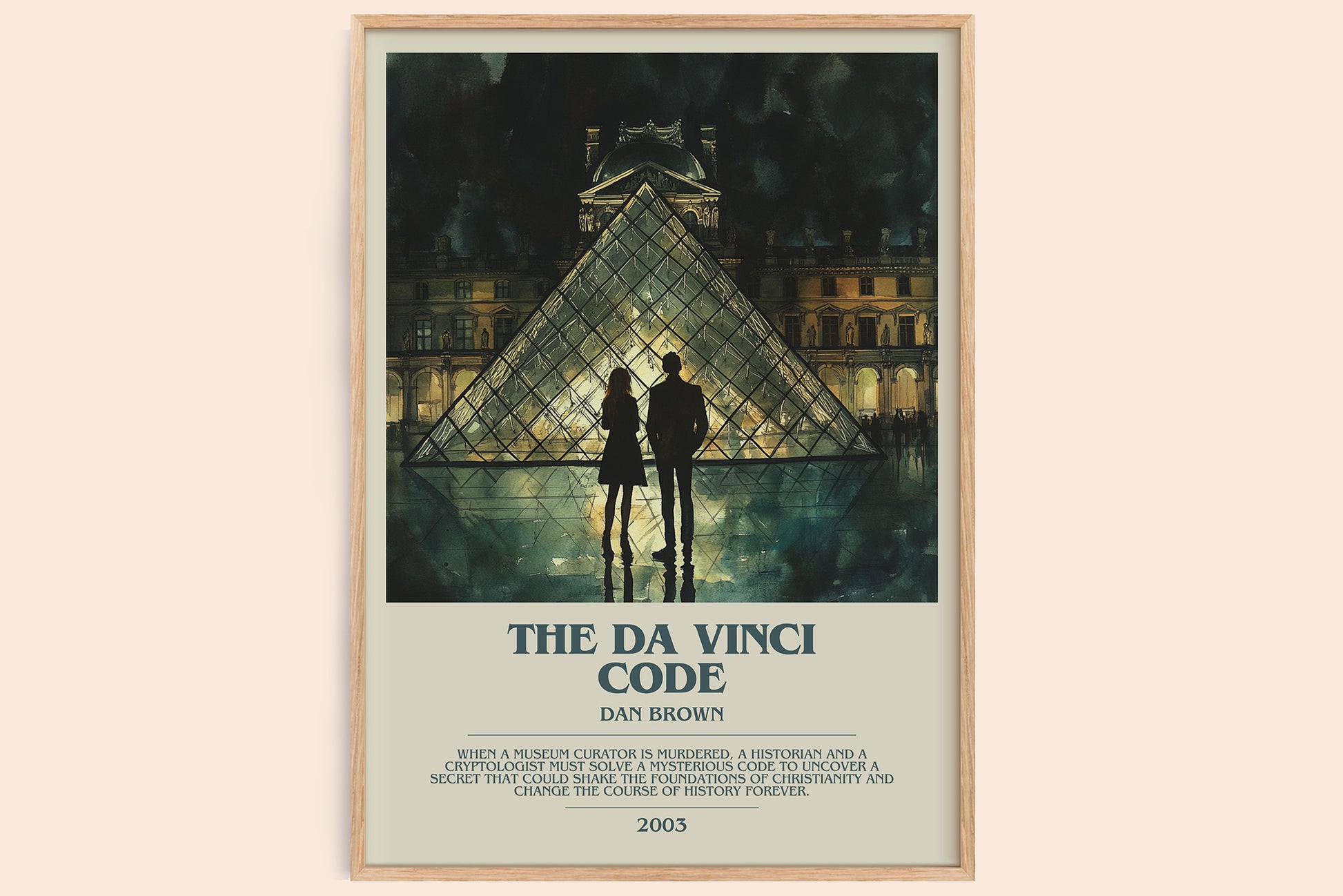 The Da Vinci Code bookish book poster by Dan Brown – framed literary art print
