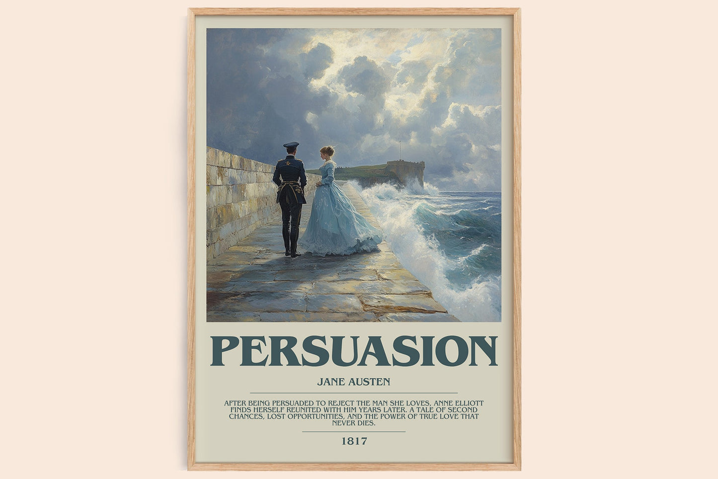 Persuasion bookish book poster by Jane Austen – framed literary art print