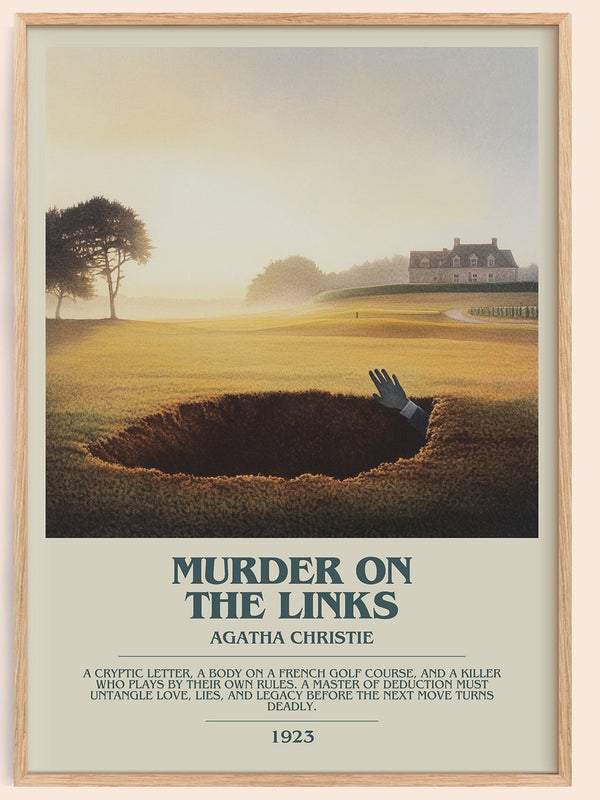 The Murder on the Links bookish book poster by Agatha Christie – framed literary art print