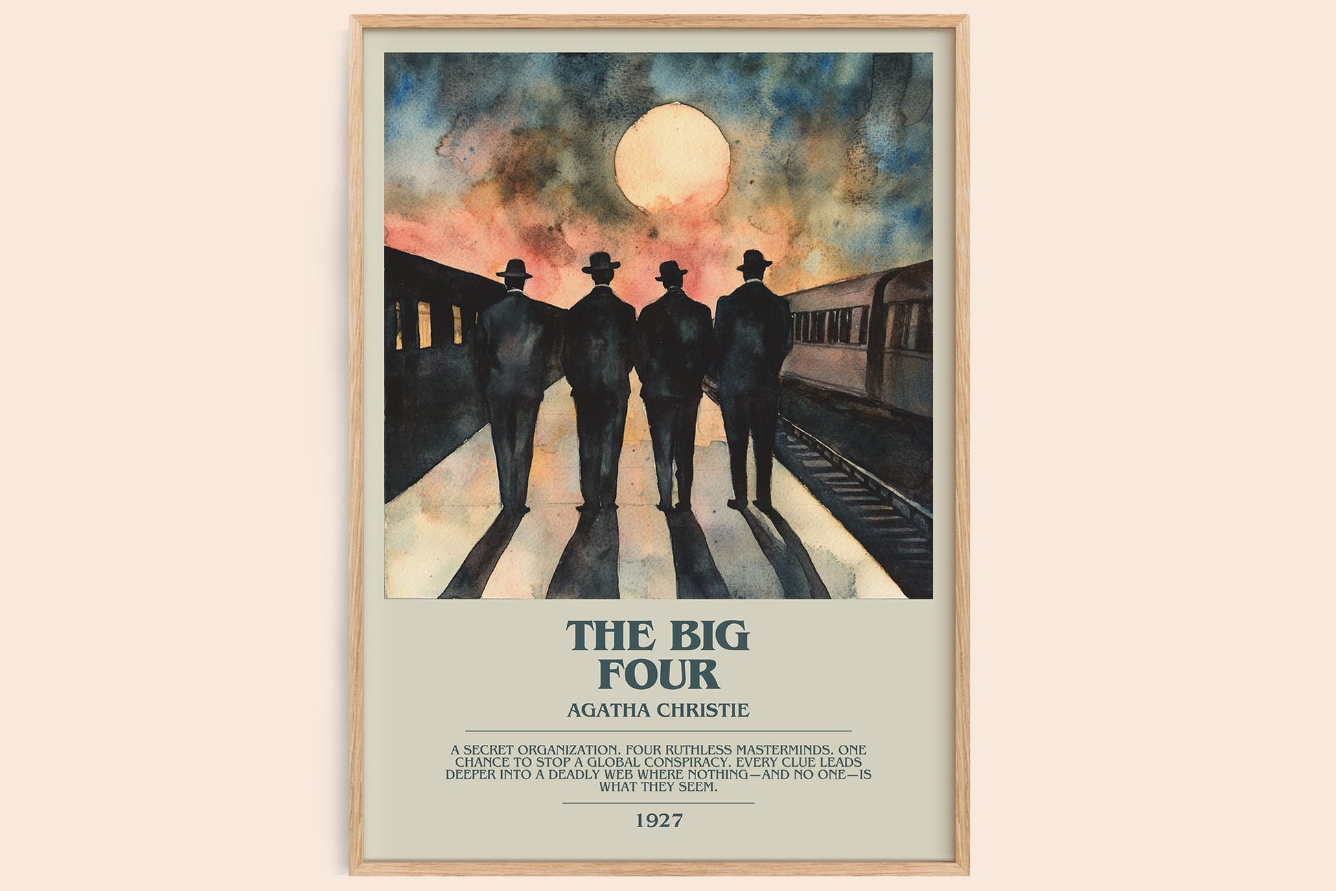 The Big Four bookish book poster by Agatha Christie – framed literary art print