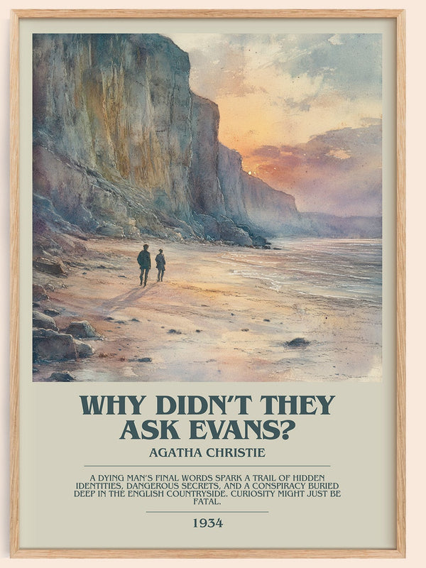 Why Didn't They Ask Evans? bookish book poster by Agatha Christie – framed literary art print