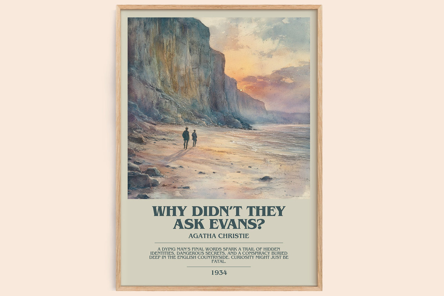 Why Didn't They Ask Evans? bookish book poster by Agatha Christie – framed literary art print