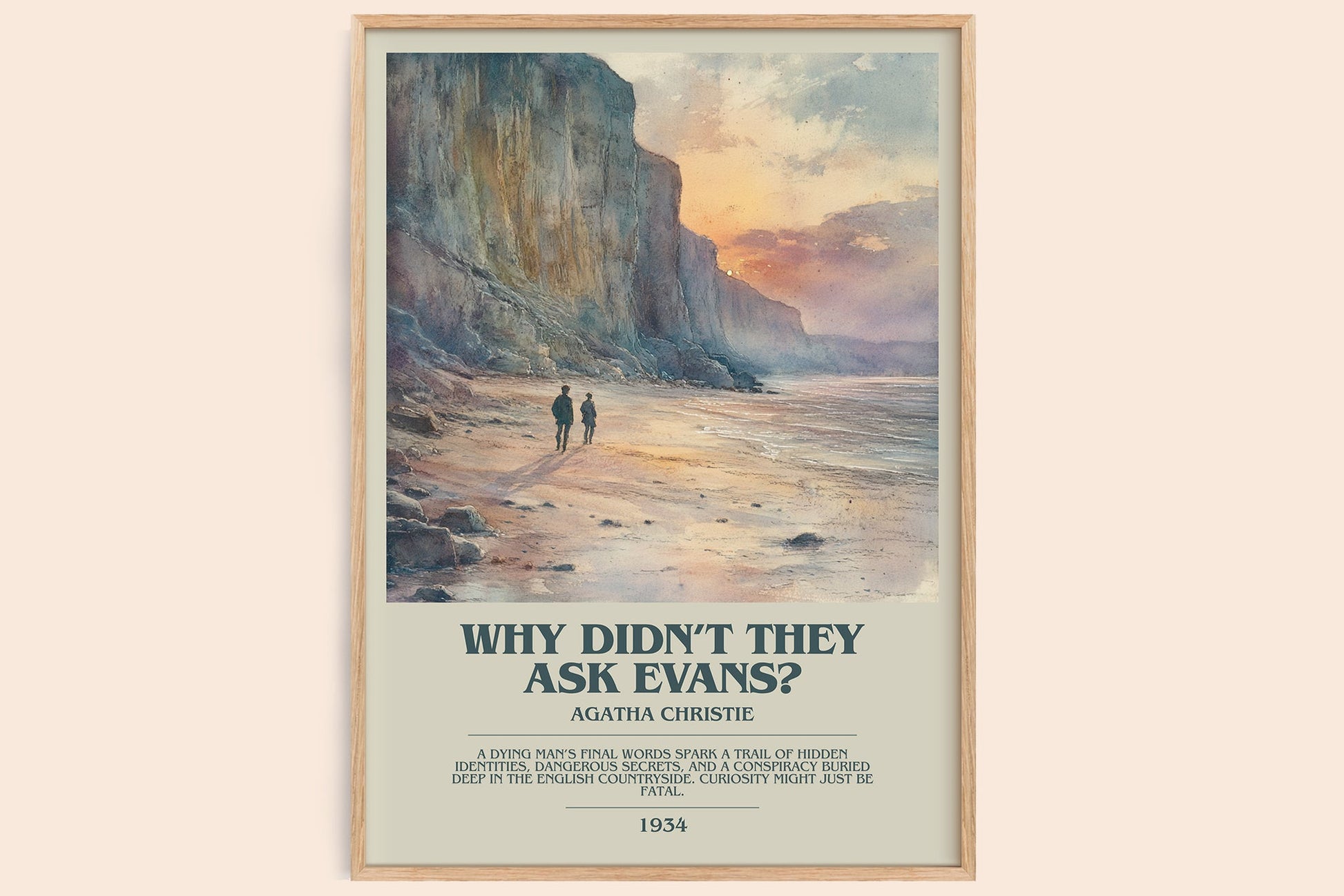 Why Didn't They Ask Evans? bookish book poster by Agatha Christie – framed literary art print