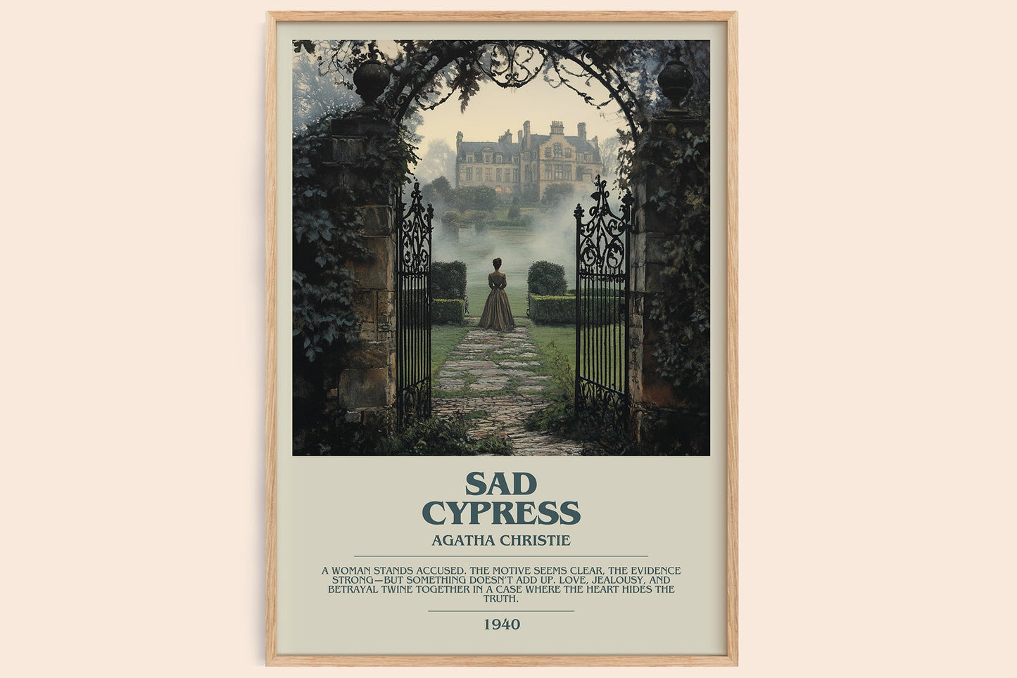 Sad Cypress bookish book poster by Agatha Christie – framed literary art print