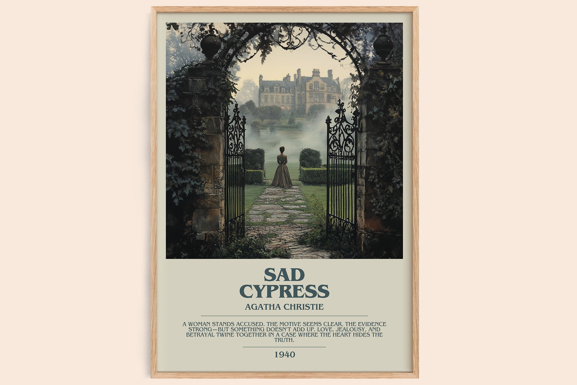 Sad Cypress bookish book poster by Agatha Christie – framed literary art print