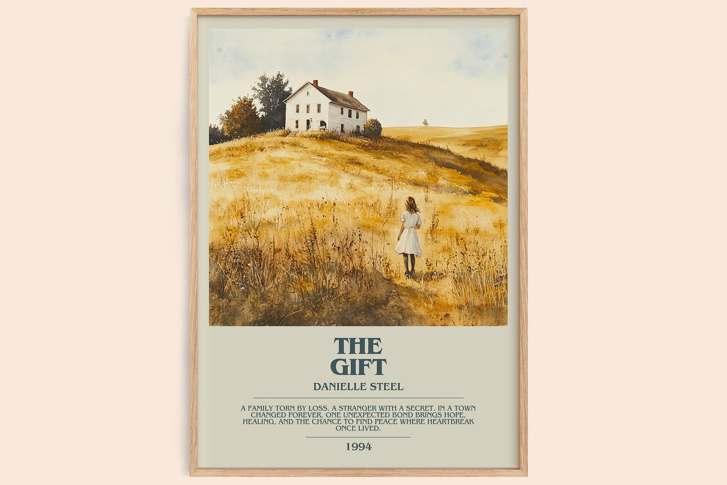 The Gift bookish book poster by Danielle Steel – framed literary art print