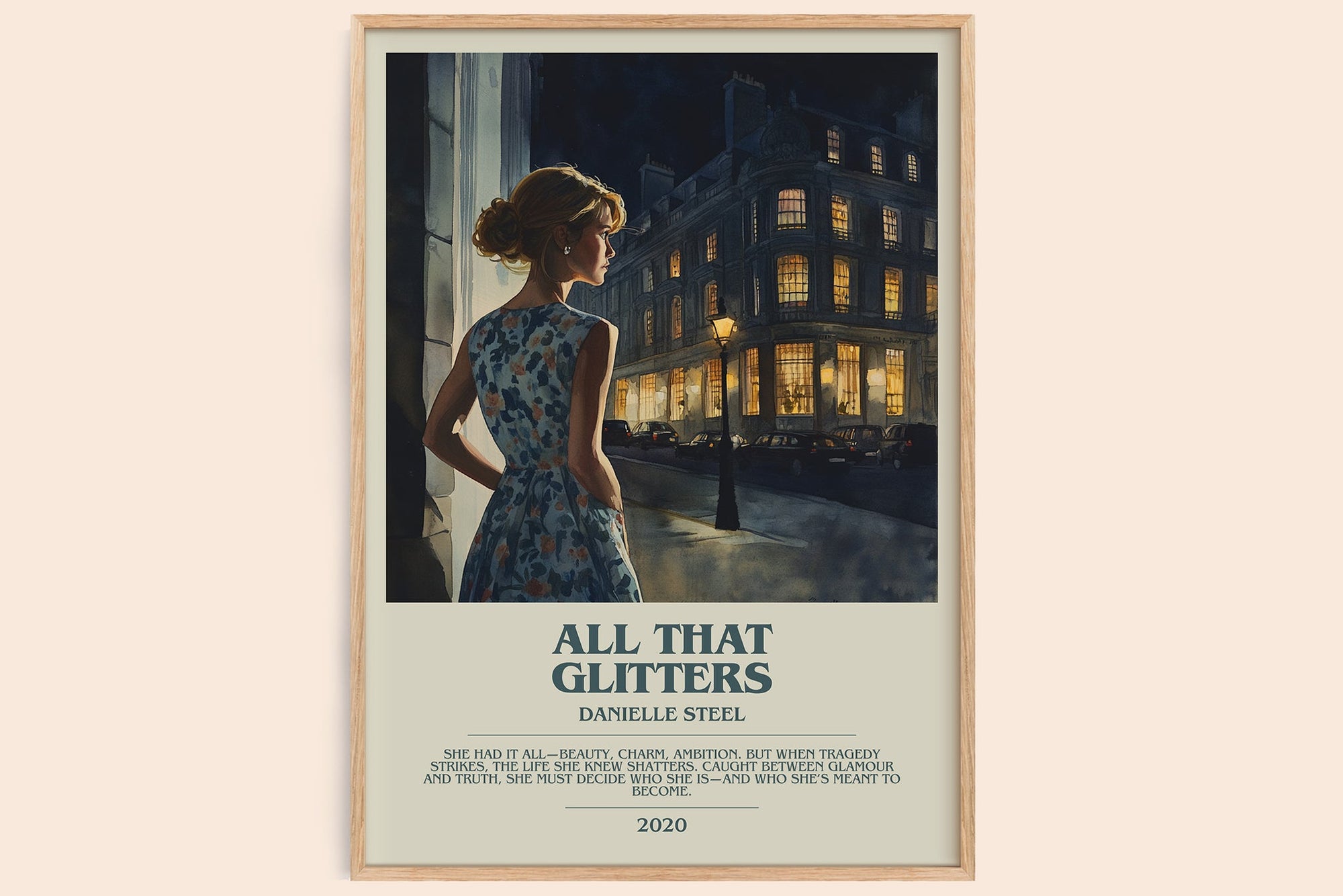 All that Glitters bookish book poster by Danielle Steel – framed literary art print