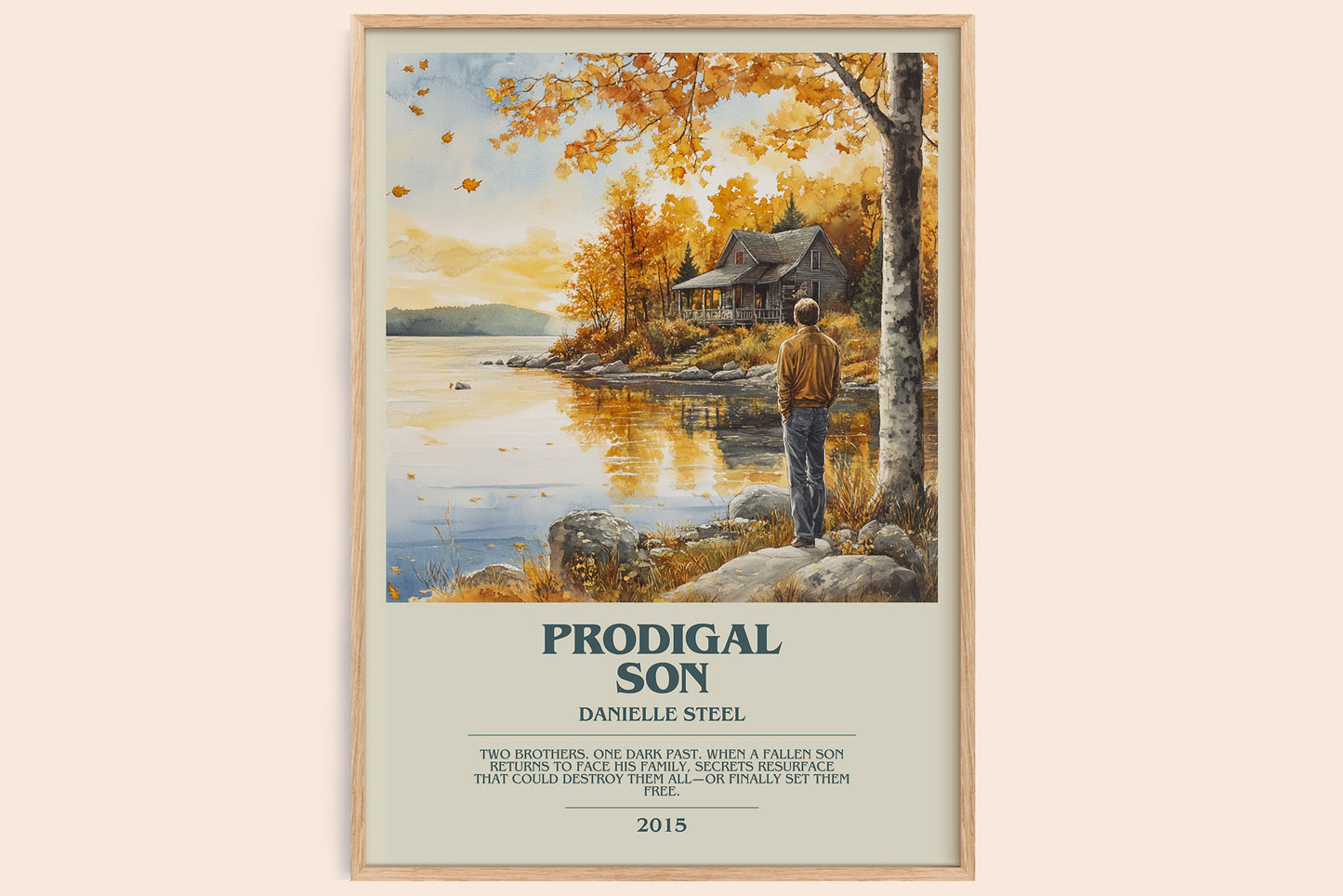 Prodigal Son bookish book poster by Danielle Steel – framed literary art print